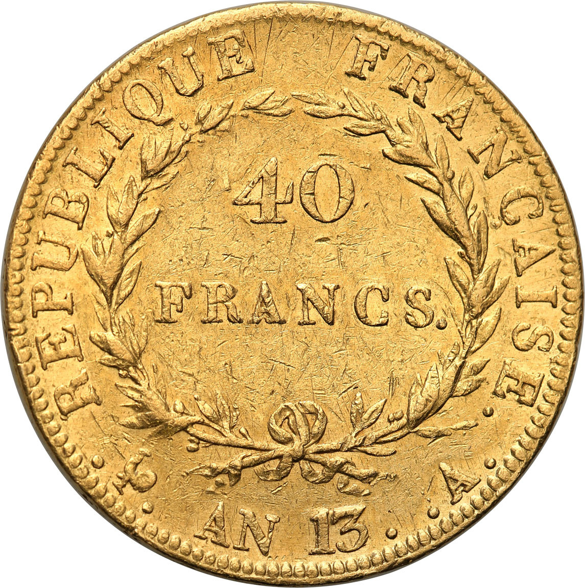 Francja. Napoleon Bonaparte (1804-1815). 40 franków AN 13 (1804) A, Paryż